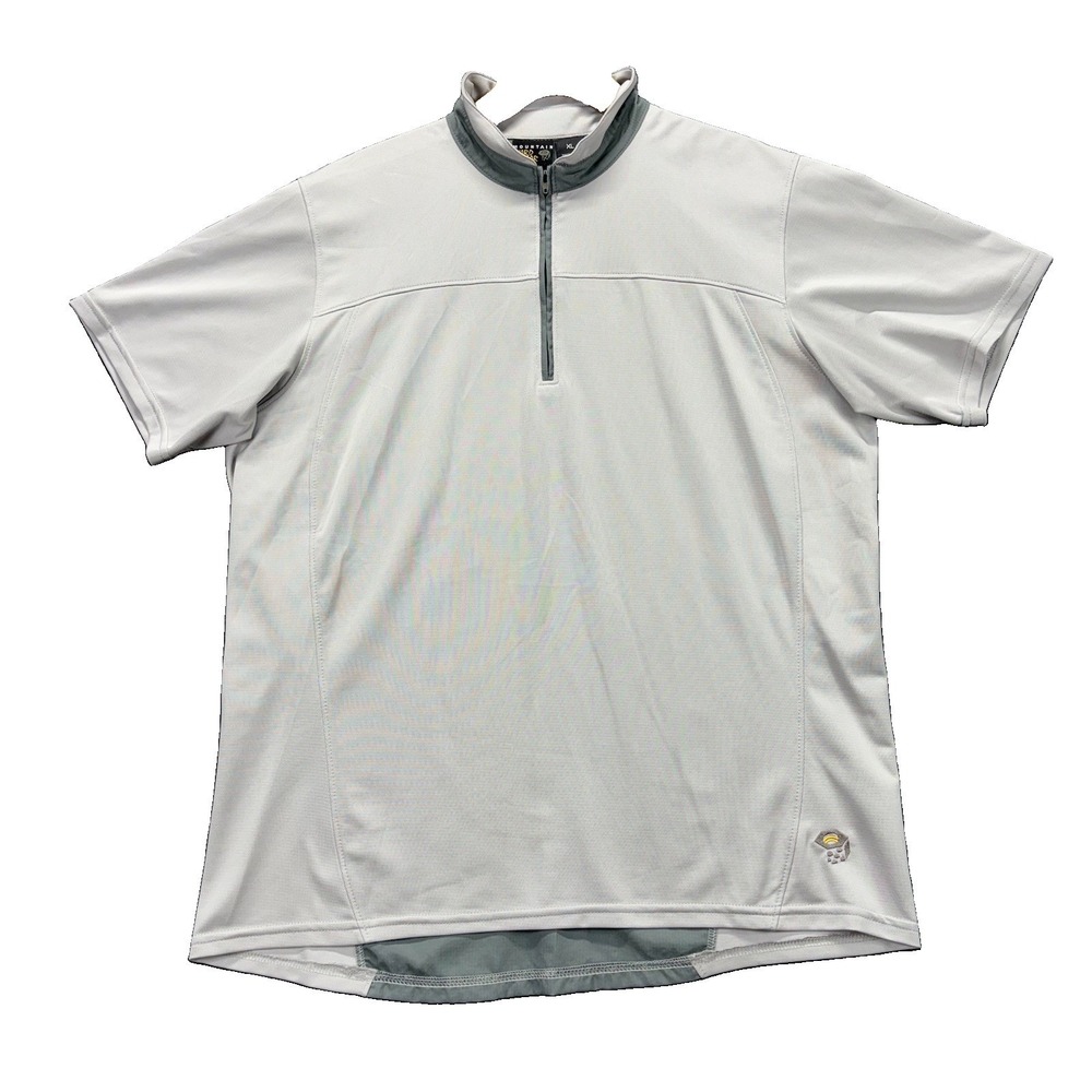 Mountain Hardwear Quarter Zip Performance Polo Shirt Mens XL Gray RipStop Hike